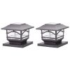 MAXSA Innovations 41671 Solar Post Cap and Deck Railing Lights 2 Pack (Dark Bronze)
