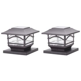 MAXSA Innovations 41671 Solar Post Cap and Deck Railing Lights 2 Pack (Dark Bronze)