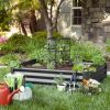 Dark Gray 4 ft x 3 ft Steel Rust Resistant Open Bottom Raised Garden Planter Bed