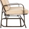 UV-Resistant Beige 2 Seater Ergo Patio Glider Loveseat Rocking Chair Bench