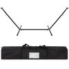 Portable Blue Green Stripe Cotton Hammock with Metal Stand and Carry Case