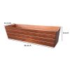 Rectangular Metal Flower Planter Box with Embossed Line Design, Large, Copper