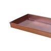 20 Inch Rectangular Metal Window sill Plant Tray with Trim Edges, Small, Copper