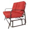 UV-Resistant Red 2 Seater Ergo Patio Glider Loveseat Rocking Chair Bench
