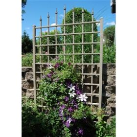 8 Ft Vinyl Trellis in Mocha Brown with Wall Mounting Hardware