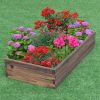 Solid Wood 4 ft x 2 ft Raised Garden Bed Planter 9 inch High