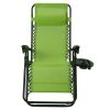 Set of 2 Green Folding Outdoor Zero Gravity Lounge Chair Recliner