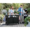 Outdoor Grill Party Bar Serving Cart with Storage in Graphite Grey