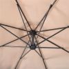 Beige 10-Ft Outdoor Steel Pole Tilt Crank Offset Patio Umbrella