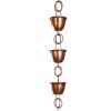 Hammered Copper Cups 8.5-Feet Rain Chain Rain Gutter Downspout Alternative