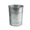 Galvanized Set of Three Planters With Tray, Gray