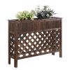 Large Raised Patio Planter Weathered Cedar L 48" x W 12.5" x 35.5"