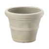 12-inch Diameter Round Planter in Weathered Concrete Finish Poly Resin
