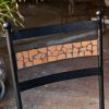 Set of 2 Outdoor Patio Dining Chairs in Black Iron with Terracotta Backrest