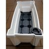 Indoor/Outdoor White Plastic Self Watering Planter with Trellis on Wheels