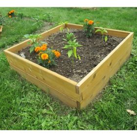 Cedar Wood 3-Ft x 3-Ft x 11-inch Raised Garden Bed Kit - Made in USA