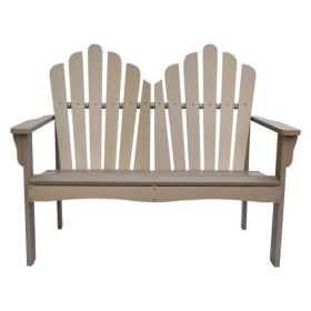 Outdoor Cedar Wood Loveseat Garden Bench in Taupe Grey Finish