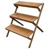 3-Tier Planter Stand in Eucalyptus Wood for Outdoor or Indoor Use