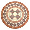 24-inch Round Bistro Style Mosaic Terracotta Tile Outdoor Patio Table
