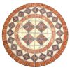 24-inch Round Bistro Style Mosaic Terracotta Tile Outdoor Patio Table