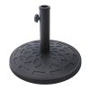 17.6 lb Sturdy Outdoor Resin Umbrella Base in Grey Black FInish