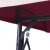 Red Burgundy Wine 3 Seat Cushioned Porch Patio Canopy Swing Chair