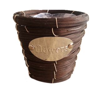 Basket Decoration Decor Flowerpot Wicker Weaving Flower Arrangement Planters(C)