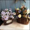 Basket Decoration Decor Flowerpot Wicker Weaving Flower Arrangement Planters(D)