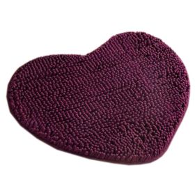 Household Outdoor/Indoor Doormats Antiskid Entrance Mat Bathroom Carpet Love Heart, Deep Purple