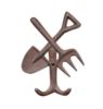 Country Style Fork & Shovel Garden Plant Hook/ 17.8x13.5x3CM