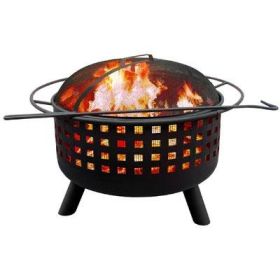 City Lts Mmphs Fire Pit Black