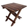 3 Piece Plank Style Mango Wood Outdoor Folding Portable Picnic Table Set, Rustic Brown