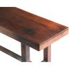 Transitional Style Mango Wood Bench with Block Leg Support, Dark Brown